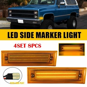 2-20X For GMC R1500 R2500 R3500 Pickup 1987-91 LED Front Amber Side Marker Light