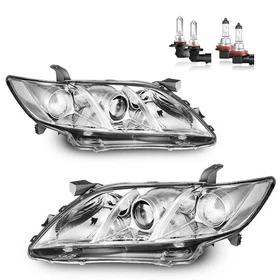 Pair Headlights For 2007 2008 2009 Toyota Camry Halogen Headlamps w/ Bulbs