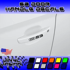 4x Audi S3 Door Handle Decal Sticker Premium Plus Prestige Quattro AWD