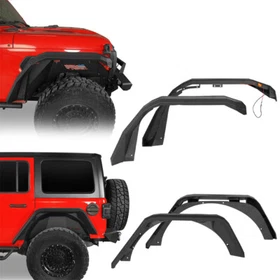 Off-Road Steel Front Rear Fender Flare Fit 2018-26 Jeep Wrangler JL Gladiator JT