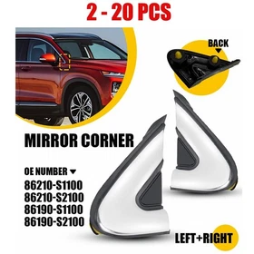 2-20X Fender Pillar Trim Mirror Corner Molding for 2019-2023 Hyundai Santa Fe