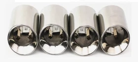 3.8" Exhaust Tips for Audi S3 8V - Push Fit - No Cutting - Black & Silver!