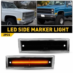 LED Strip Marker Side Lights Housing For Chevrolet GMC K5 Suburban R1500 C1500