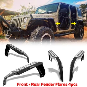 Fender Flares/Inner Fender Liners For Jeep Wrangler 2007-2018 JK JKU Black Steel