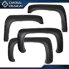 Pocket Rivet Wheel Fender Flares Fit For 07-14 Chevy Silverado 1500 2500/ 3500HD