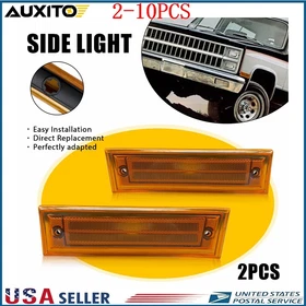 2-20X Side Marker Lights Amber Lens For Chevy GMC Pickup Truck 1981-1991 C10 C20