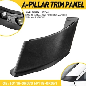 Black A-pillar Trim Panel Cover Left Right For Toyota RAV4 2.5L 2019 2020-2023