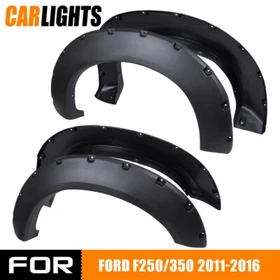 4PCS Pocket Rivet Fender Flares Fit For 2011-2016 Ford F250 Super Duty Black