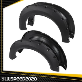 Fit For 2009-2014 Ford F150 Offroad Pocket Rivet Style Black Wheel Fender Flares