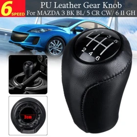 5/6 Leather Speed Gear Shift Knob Lever Stick 1PC For MAZDA 3 BK BL 2006-2012
