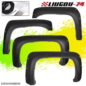 Pocket Rivet Wheel Fender Flares Fit For 07-14 Chevy Silverado 1500 2500/ 3500HD