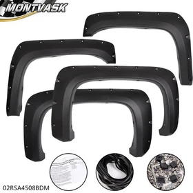 Fit For 07-14 Chevy Silverado 1500 2500/ 3500HD Pocket Rivet Wheel Fender Flares