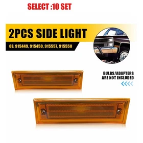 Amber Side Marker Light Housings For Chevy C10 C20 C30 GMC C1500 1981-1991 2-20x