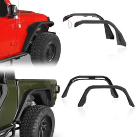 Black Steel Front Rear Fender Flare Fit 2018-2026 Jeep Wrangler JL Gladiator JT