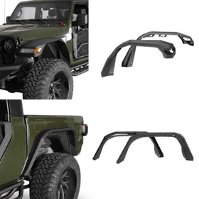Hooke Road Front Rear Fender Flare Fit 2018-2026 Jeep Wrangler JL Gladiator JT