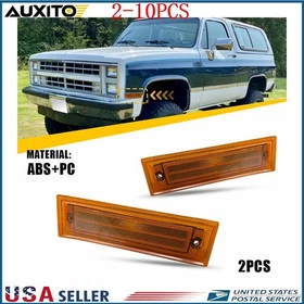 2-20X Amber LED Dual Function Side Marker Lights w/ Chrome For 1981-86 Chevy C10