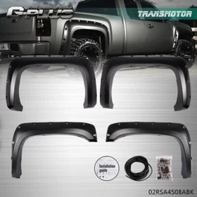 Fit For 07-14 Chevy Silverado 1500 2500/ 3500HD Pocket Rivet Wheel Fender Flares