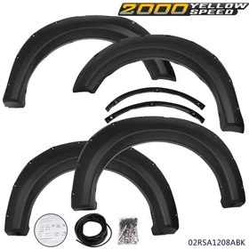 Fit For Ford F150 2009-2014 Offroad Pocket Rivet Style Black Wheel Fender Flares