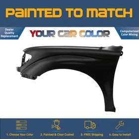 For 2001-2004 TOYOTA TACOMA, Left Fender;  w/o wheel opening flare Painted