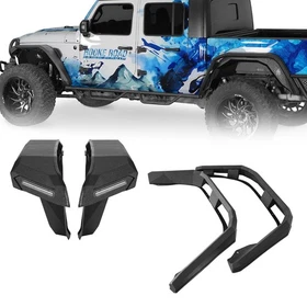 Hooke Road Front Rear Fender Flare Fit 2018-2026 Jeep Wrangler JL Gladiator JT