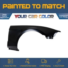 For 2010-2014 FORD MUSTANG, Right Fender;  w/o Mldg Hole Painted to Match