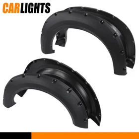 Fit For 2009-2014 Ford F150 Offroad Pocket Rivet Style Black Wheel Fender Flares