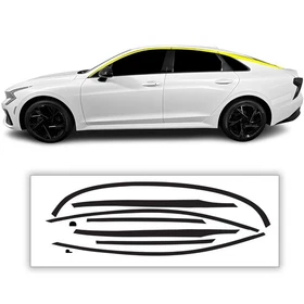 Fits Kia K5 2021-2026 Rear Sides Window Chrome Delete Vinyl Decal Overlay