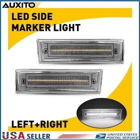 LED Side Marker Lights Amber Smoked For 81-91 GMC Chevy C10 C20 C30 Pickup Truck