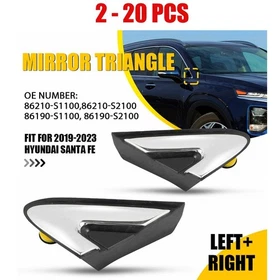 L&R Front Fender Pillar Mirror Trim Molding Corner Fit 2019-23 Hyundai Santa Fe
