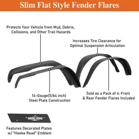 For 1987-1995 Jeep Wrangler YJ  Front Rear Bumper Fender Flares Cover Assembly