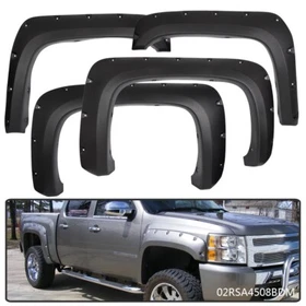 Fit For 07-14 Chevy Silverado 1500 2500/ 3500HD Pocket Rivet Wheel Fender Flares