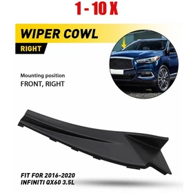 For Infiniti QX60 2016-20 Wiper Motor Cover Assembly Hood Cowl Trim Right 1-10X