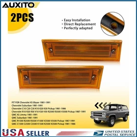 Front amber LED Side Marker Lights for 1981-1991 Chevy/GMC C/K 1500 2500 C10 C20
