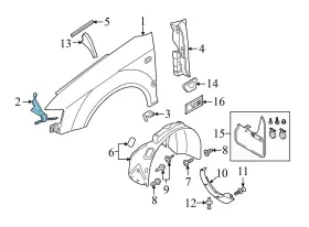 8E0821135C AUDI Left Fender Bracket S4 #3