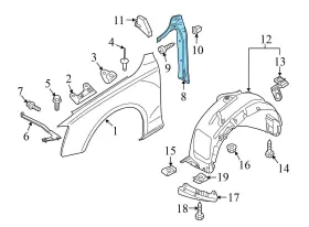 8R0821112C AUDI Rear Right Inner Fender Shield Plate Q5 #3