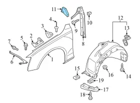 8R0821198 AUDI Right Fender Foam Seal Q5 #3