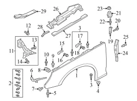8W0821434B AUDI Right Fender Mount Bracket A4 Quattro #3
