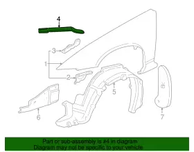 10405868 GM Passenger Lower Fender Brace Buick Century Regal #2 10405868 GM Passenger Lower Fender Brace Buick Century Regal #2