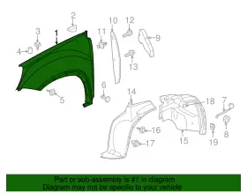 22813295 GM Front Passenger Fender #2 22813295 GM Front Passenger Fender #2