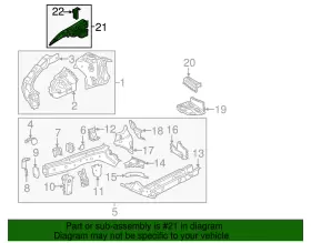 84228154 GM Driver Front Upper Rail #2 84228154 GM Driver Front Upper Rail #2