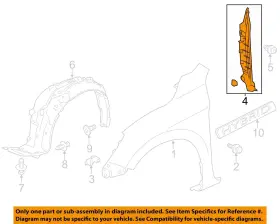74105T2AA00 HONDA OEM Fender Rear Seal Accord 74105T2AA00 HONDA OEM Fender Rear Seal Accord