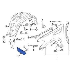 F38641LA0A INFINITI OE Front Right Fender Liner Extension F38641LA0A INFINITI OE Front Right Fender Liner Extension