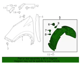 86812-D9500 KIA Fender Liner #2 86812-D9500 KIA Fender Liner #2