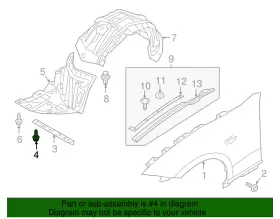9CF6-00-516B MAZDA Splash Shield Screw #2 9CF6-00-516B MAZDA Splash Shield Screw #2