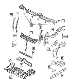 4724475AF MOPAR Front Rail Reinforcement Left 4724475AF MOPAR Front Rail Reinforcement Left