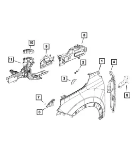 68286065AA MOPAR Fender Mounting Rear Bracket Right 500X 68286065AA MOPAR Fender Mounting Rear Bracket Right 500X