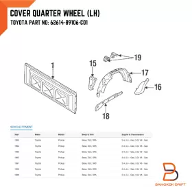 ARMM-06-088-278-23-003 TOYOTA Lh Left Tub Guard Quarter Wheel #2 ARMM-06-088-278-23-003 TOYOTA Lh Left Tub Guard Quarter Wheel #2