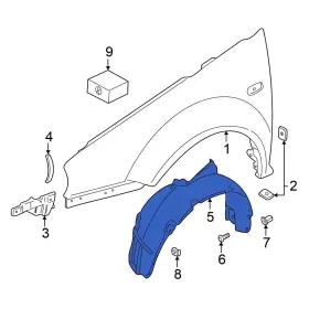 1JM809957 VOLKSWAGEN OE Front Left Fender Splash Shield Jetta