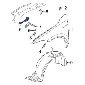 5NA821429A VOLKSWAGEN OE Front Left Upper Fender Bracket 5NA821429A VOLKSWAGEN OE Front Left Upper Fender Bracket