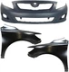Front Bumper Cover Assembly for 2009-2010 Toyota Corolla, 3-Piece Kit with Front Bumper Cover Assembly for 2009-2010 Toyota Corolla, 3-Piece Kit with